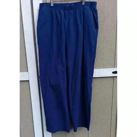 Rebecca Malone Women's‎ Pull On Pants Navy Blue Size Petite Large Elastic Waist - Picture 1 of 6